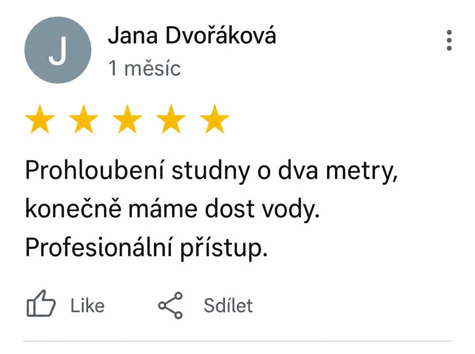 Google recenze — prohloubení studny